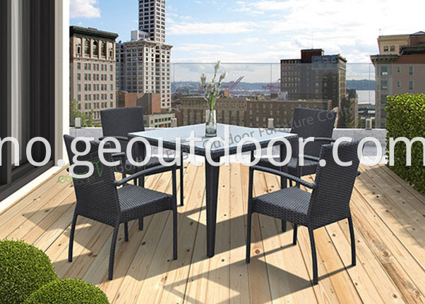 square wicker patio dining set